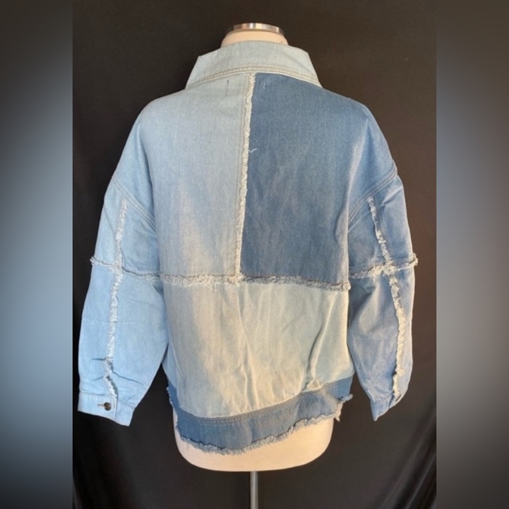 Women’s Patchwork Denim Jacket Large - image 2